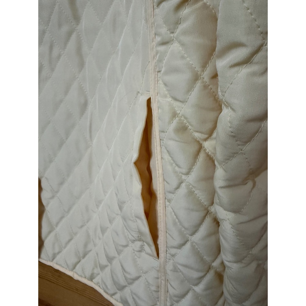White Stag Women's Pale Yellow Quilted Button Front Jacket Large L 12/14 - Picture 3 of 6